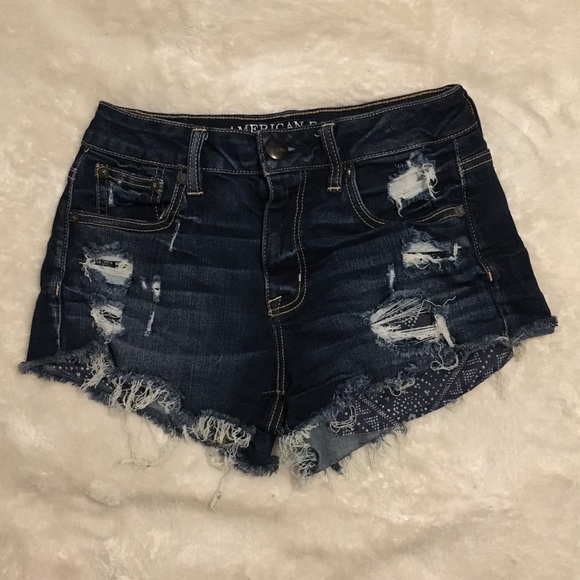American Eagle Outfitters Pants - American Eagle Dark Wash Distressed Shorts